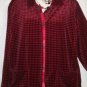 Women's Long Sleeve Red Black Velveteen Jacket, Liz Claiborne, Sz L, $16.99