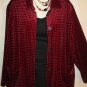 Women's Long Sleeve Red Black Velveteen Jacket, Liz Claiborne, Sz L, $16.99