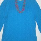Women's Crew Neck Cable Knit Blue Sweater, Charter Club, Sz M,  $12.99, Pretty