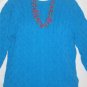 Women's Crew Neck Cable Knit Blue Sweater, Charter Club, Sz M, $12.99, Pretty