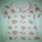 Toddler Girls Pink Rose Print Collar Top Shirt Size 2T
