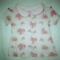 Toddler Girls Pink Rose Print Collar Top Shirt Size 2T