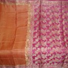 Antique Vintage Weaving 100% Pure Real Silk Fabric Sari Saree