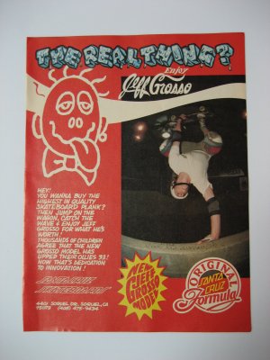 Original Santa Cruz SkateBoard Advertisement Rare Vintage Jeff Grosso