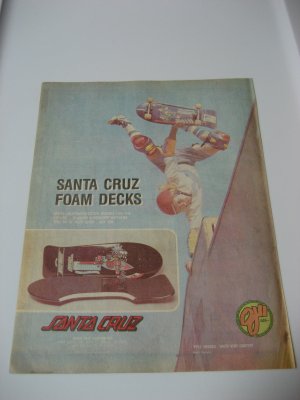 Original Santa Cruz SkateBoard Advertisement Rare Vintage SLASHER