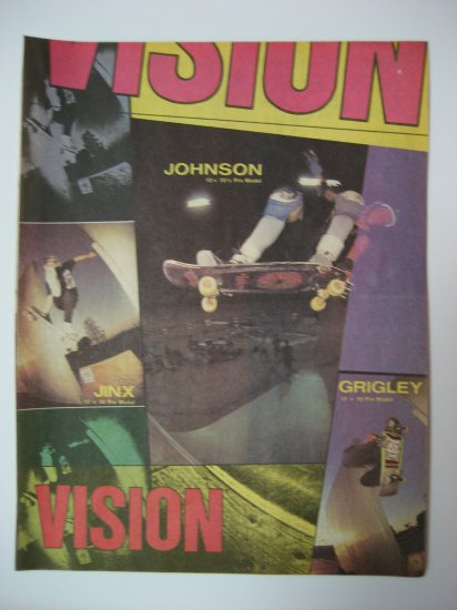 Original Vision SkateBoard Advertisement Rare Vintage
