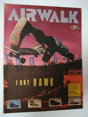 Original Airwalk SkateBoard Advertisement Rare Vintage Tony Hawk