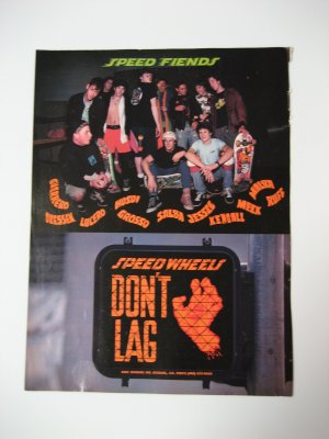 Original Santa Cruz SkateBoard Advertisement Rare Vintage Speed Wheels