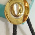 Gold Tone Metal HAT BOLO TIE Cowboy WESTERN NECKLACE