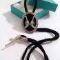 Black Enamel 2 Minature Gun BOLO TIE WESTERN NECKLACE