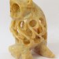 HAND CARVED STONE INSIDE TUMMY BABY FIGURINE OWL 3"