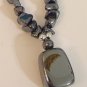 Semi Precious BLACK HEMATITE Pendant Necklace CHOKER
