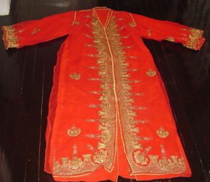 Red Embroidered Beaded Wedding Moroccan Kaftan Dress