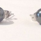 REAL BLACK HEMATITE STUD EARRINGS Beads Balls