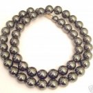 Real Black HEMATITE simulated Pearl Necklace CHOKER
