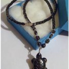 Real Black Healing HEMATITE TURTLE Pendant Necklace