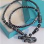 Real BLACK HEALING HEMATITE Pendant Necklace ALLIGATOR