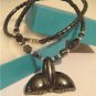 Real BLACK Healing HEMATITE FISH TAIL Pendant Necklace
