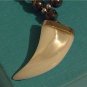 Healing HEMATITE White Shell HORN Pendant Necklace