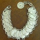 Paris France Bracelet w Faux Coin Eiffel Tower Louvres