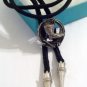 Silver Tone Metal BOOTS Lasso BOLO TIE Cowboy NECKLACE