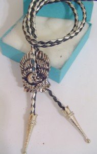 Silver Tone Eagle BOLO TIE Cowboy WESTERN NECKLACE