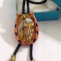GOLD TONE HORSE BOLO TIE WESTERN COWBOY NECKLACE