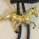 GOLD Tone Horse BOLO TIE COWBOY WESTERN NECKLACE