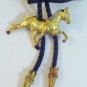 GOLD Tone Horse BOLO TIE COWBOY WESTERN NECKLACE