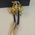 GOLD Tone BOLO TIE COW BOY Figure WESTERN NECKLACE