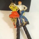 DANCERS Couple Metal BOLO TIE Cowboy WESTERN NECKLACE