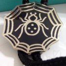 BLACK ENAMEL SPIDER BOLO TIE Cowboy NECKLACE