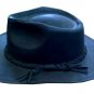 UNISEX 100% Genuine Leather BLACK Cowboy HAT FREE SHIP