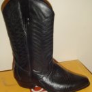 Unisex Black LEATHER COWBOY WESTERN SANCHO BOOTS New 40