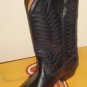 Unisex Black LEATHER COWBOY WESTERN SANCHO BOOTS New 40
