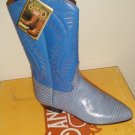 WOMEN BLUE LEATHER COWBOY WESTERN SANCHO BOOTS NEW 38