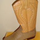 Women Beige LEATHER COWBOY WESTERN SANCHO BOOTS New 37