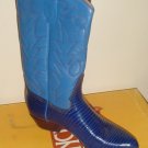 WOMEN BLUE LEATHER COWBOY WESTERN SANCHO BOOTS 38 NEW