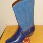 WOMEN BLUE LEATHER COWBOY WESTERN SANCHO BOOTS 38 NEW