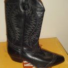 Unisex BLACK LEATHER COWBOY WESTERN SANCHO BOOTS New 42