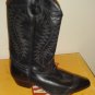 Unisex BLACK LEATHER COWBOY WESTERN SANCHO BOOTS New 42