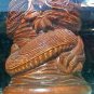 19" AFRICAN DJEMBE WOOD DRUM SNAKE Dragon FREE SHIPPING