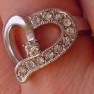 Austrian Crystal Rhinestones Heart Silver Tone RING