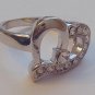 Austrian Crystal Rhinestones Heart Silver Tone RING