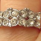 Austrian Crystal Silver Tone Wedding Band RING