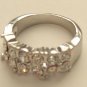 Austrian Crystal Silver Tone Wedding Band RING