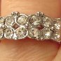 Austrian Crystal Silver Tone Wedding Band RING