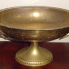VINTAGE BRASS Heavy OVAL BOWL Vase w Snake Head HANDLES