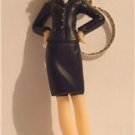 BLACK FLIGHT ATTENDANT DOLL Keychain RING Key Chain