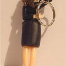 BLACK Purple  FLIGHT ATTENDANT DOLL RING Key Chain